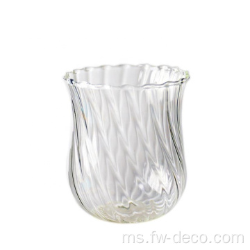 Ribbed 400 ml Teh Cup Tumbler Glass Set